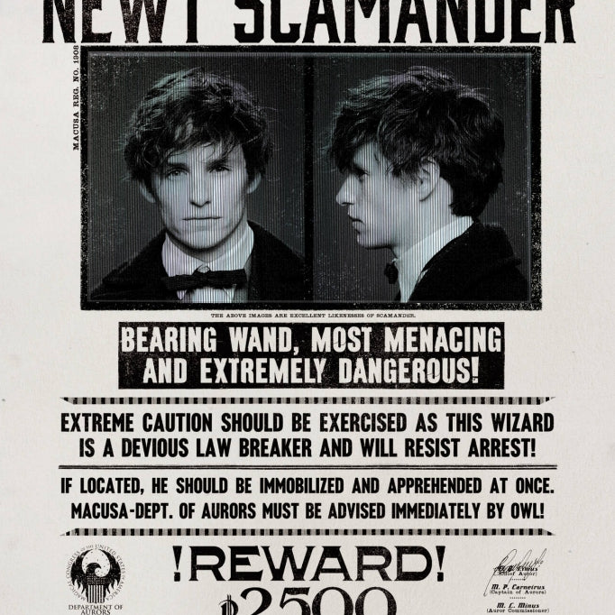 Tarjeta de felicitación lenticular de Newt Scamander Animales Fantásticos Minalima-Harry Potter