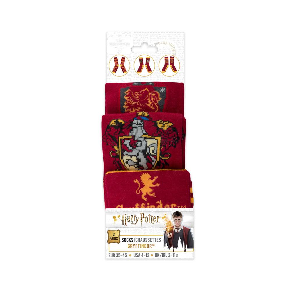 Harry Potter Pack de 3 Pares de calcetines Gryffindor