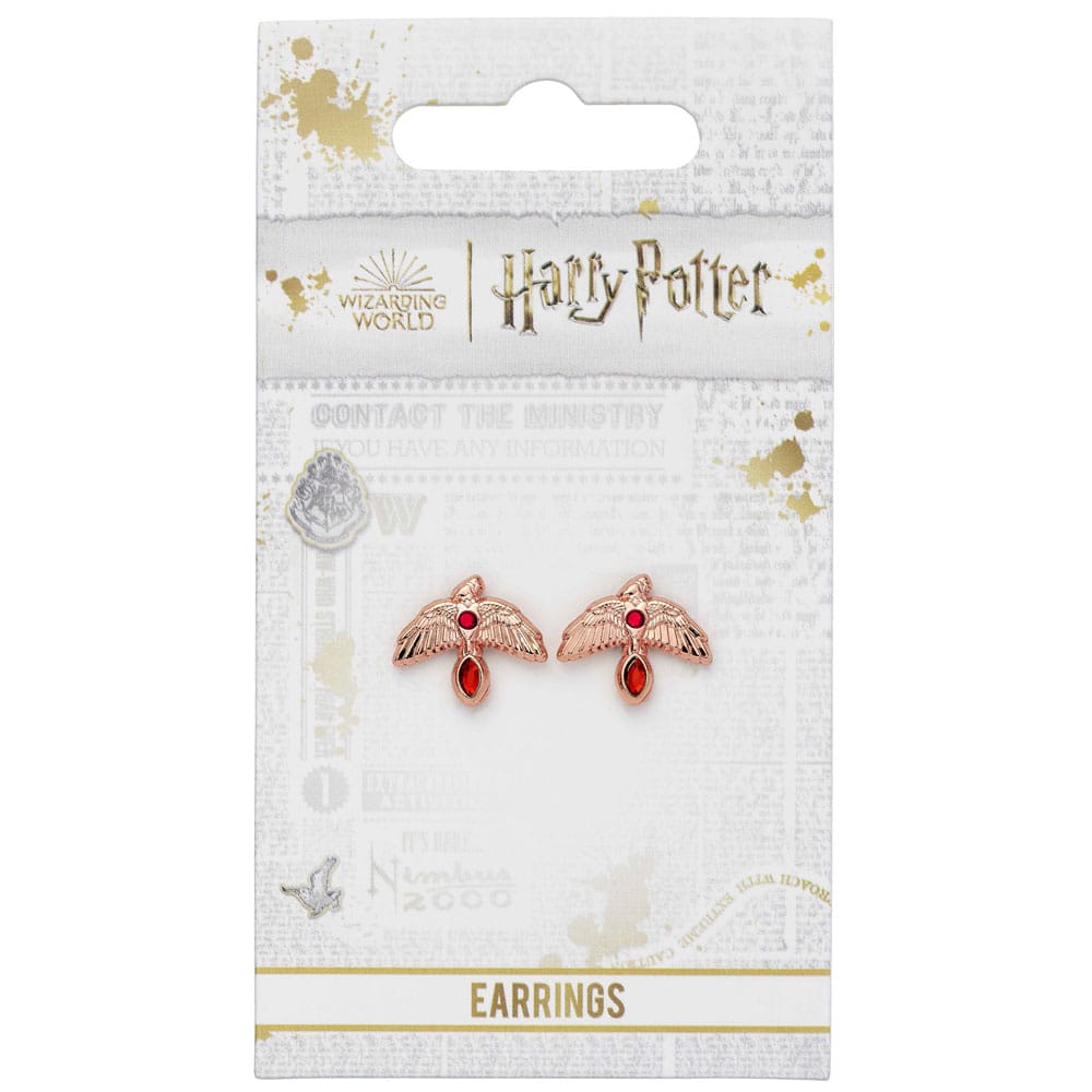 Harry Potter Pendientes Fawkes (Plata de ley)