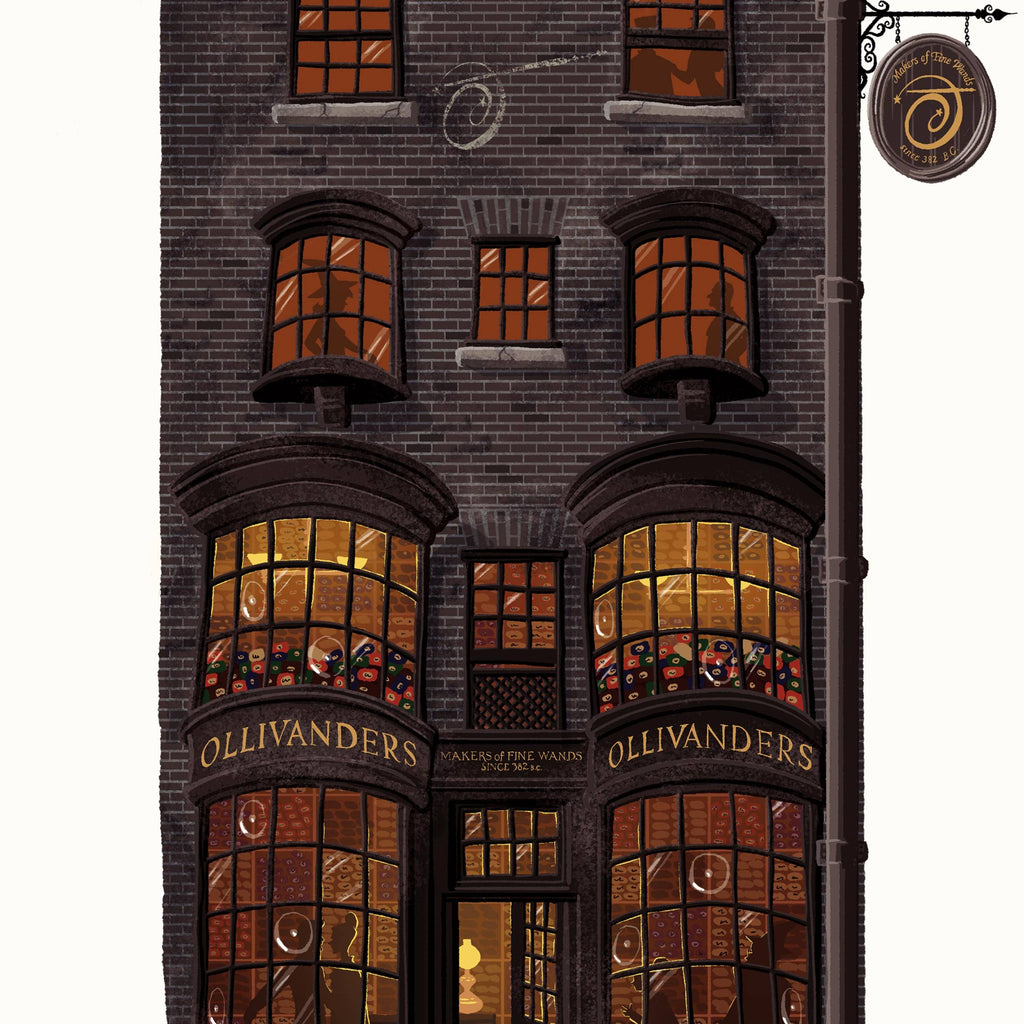 Lámina artística de Tienda Ollivander MinaLima - Harry Potter