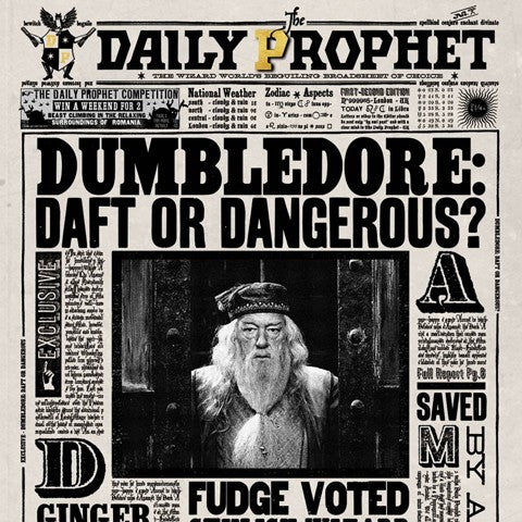 Tarjeta de felicitación lenticular - Dumbledore ¿Ridículo o peligroso? Minalima-Harry Potter