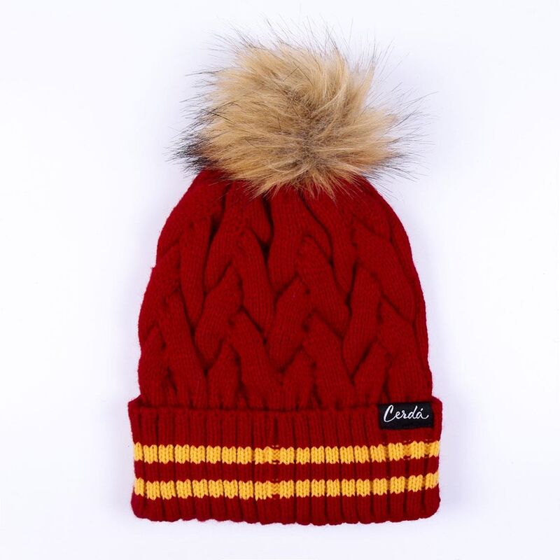 Gorro tricot pompom Gryffindor talla única