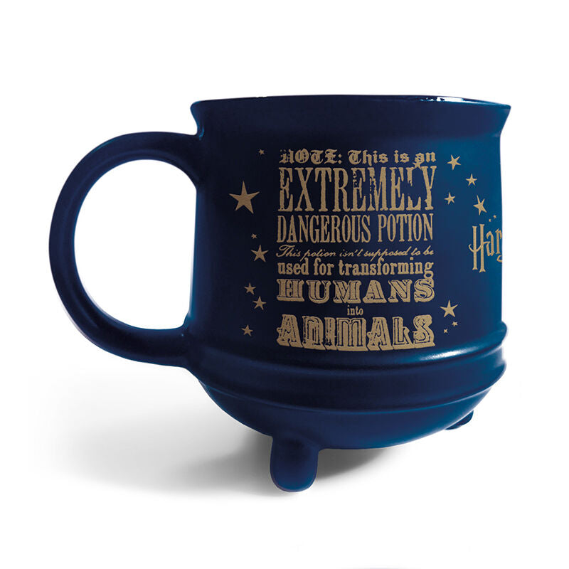 Taza 3D Caldero Pociones extremadamente peligrosas azul