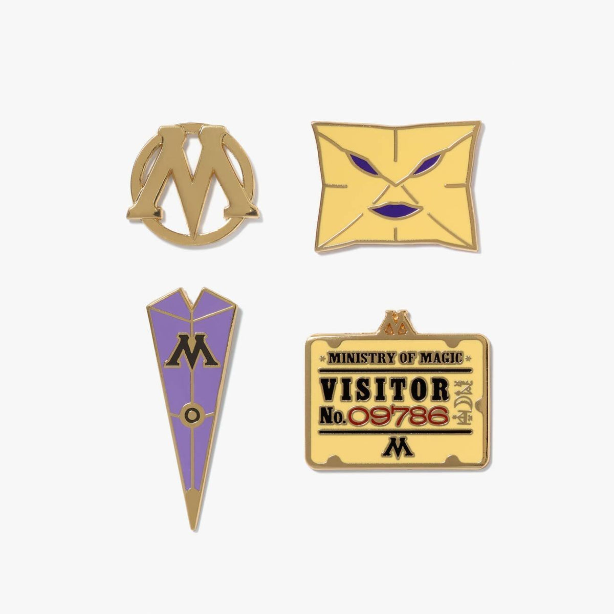 Conjunto de 4 pines del Ministerio de Magia de MinaLima - Harry Potter