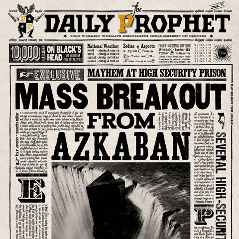 Tarjeta de felicitación lenticular - Escape masivo de Azkaban. Minalima-Harry Potter
