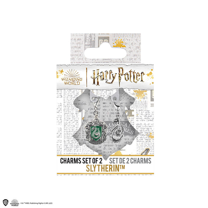 Set de 2 Charms Slytherin (escudo y serpiente)