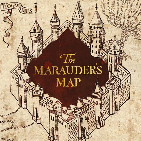 Tarjeta de felicitación - Mapa del Merodeador. Minalima-Harry Potter