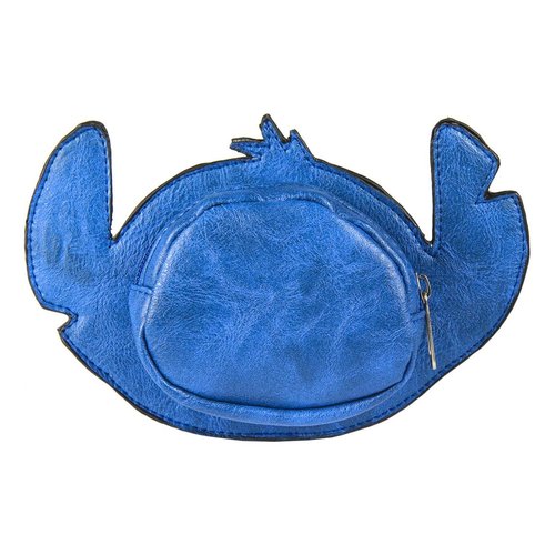 Monedero Redondo Con Forma Cara Stitch Azul