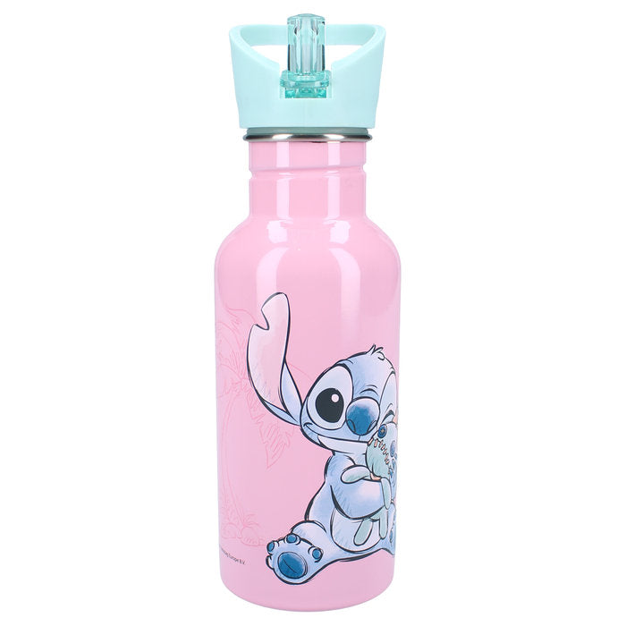 Botella Aluminio Termica Con Pajita 500Ml Stitch Take A Sip