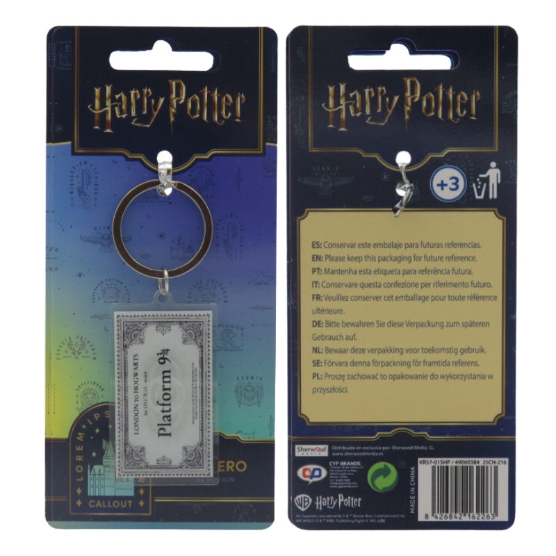Harry Potter - Llavero Metacrilato Billete Hogwarts