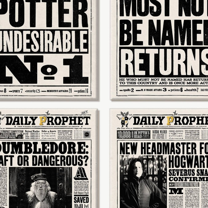 Juego de 4 imanes de la Gaceta Mágica de Harry Potter – minalima