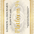 Tarjeta de felicitación - Billete del Expreso de Hogwarts. Minalima-Harry Potter