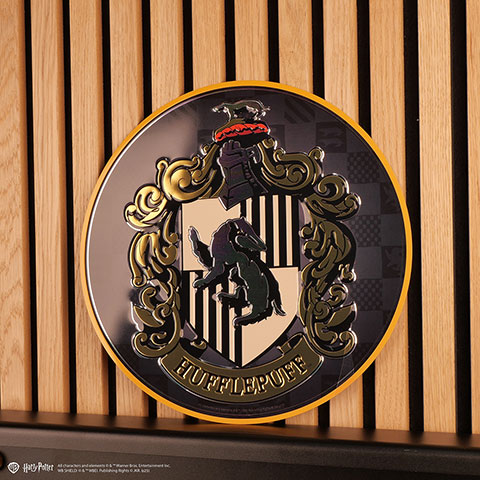 Placa redonda de aluminio Hufflepuff - Harry Potter