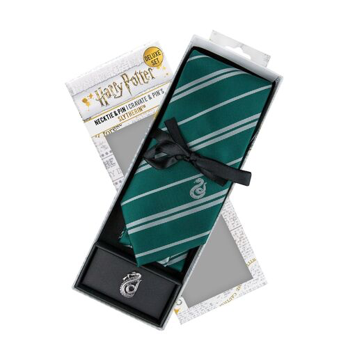 Set Corbata + Pin Licencia Harry Potter Slytherin