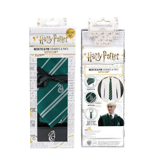 Set Corbata + Pin Licencia Harry Potter Slytherin