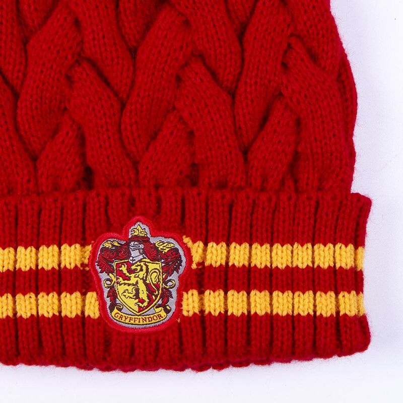 Gorro tricot pompom Gryffindor talla única