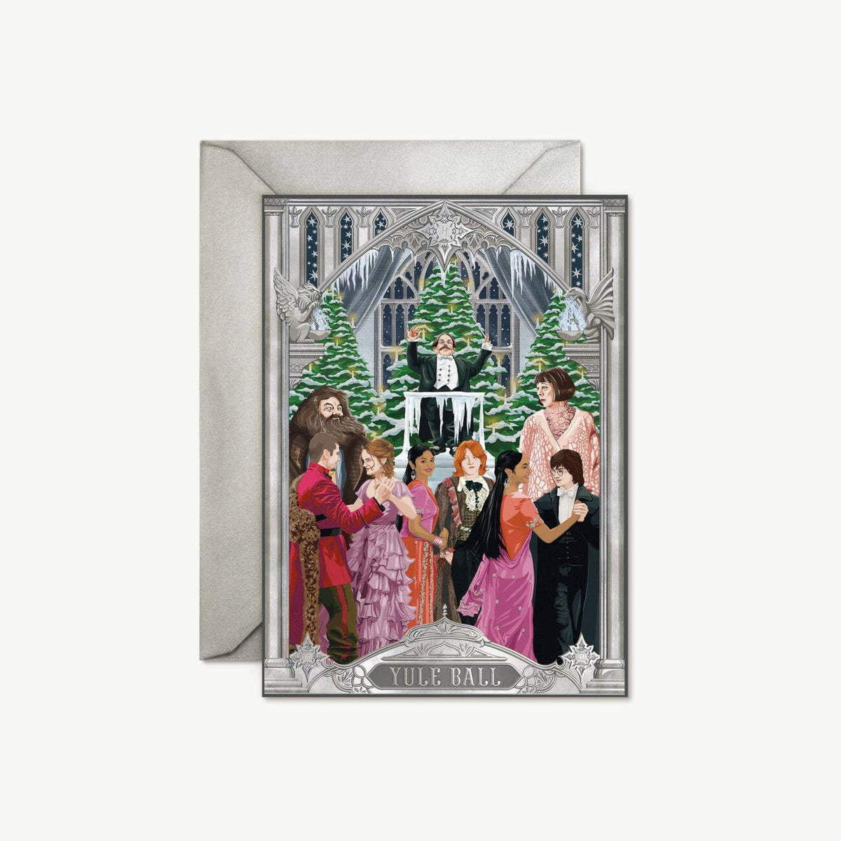 Juego de 5 tarjetas de felicitación MinaLima del Baile de Navidad - Harry Potter