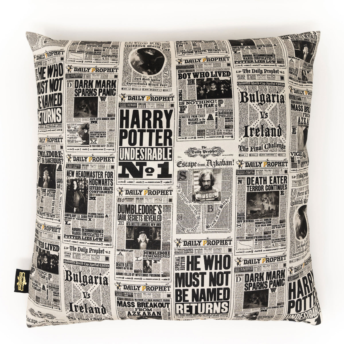 Funda de cojín 100% algodón, Gazeta Mágica - MinaLima-Harry Potter