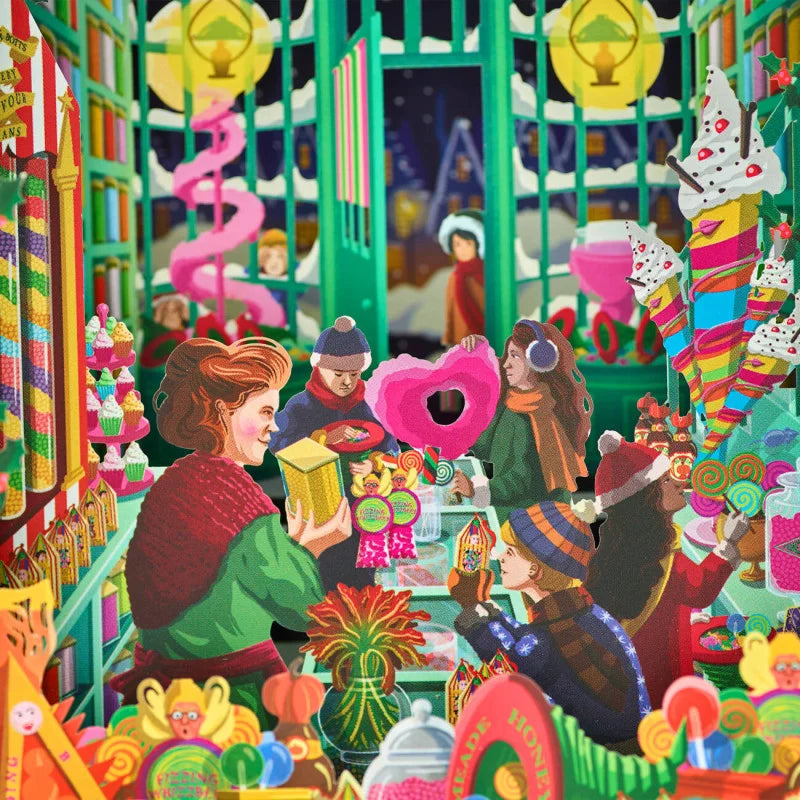 Tarjeta de felicitación 3D de Harry Potter - Honeydukes, la maravillosa tienda de dulces mágicos - Minalima