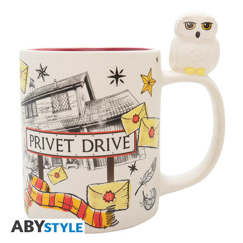 Taza 3D Harry Potter Hedwig & Privet Drive Caja 2Uds