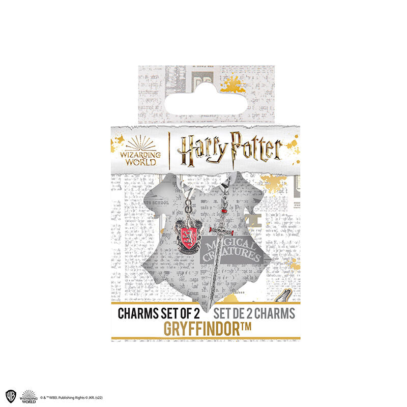 Set de 2 charms Gryffindor (escudo y espada)