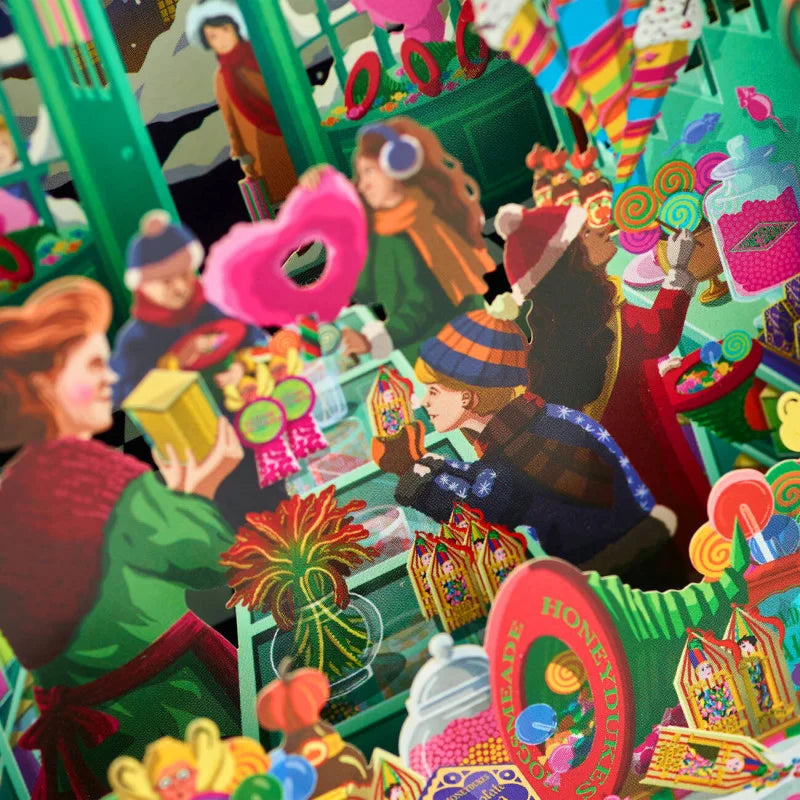 Tarjeta de felicitación 3D de Harry Potter - Honeydukes, la maravillosa tienda de dulces mágicos - Minalima