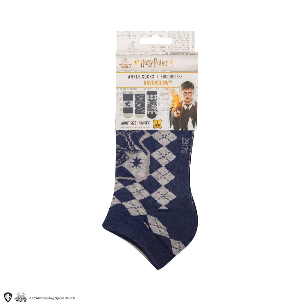 Harry Potter Pack de 3 Pares de calcetines tobilleros Ravenclaw