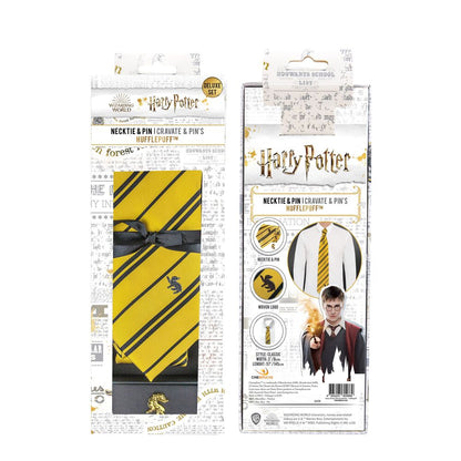 Corbata + Pin Licencia Harry Potter Hufflepuff