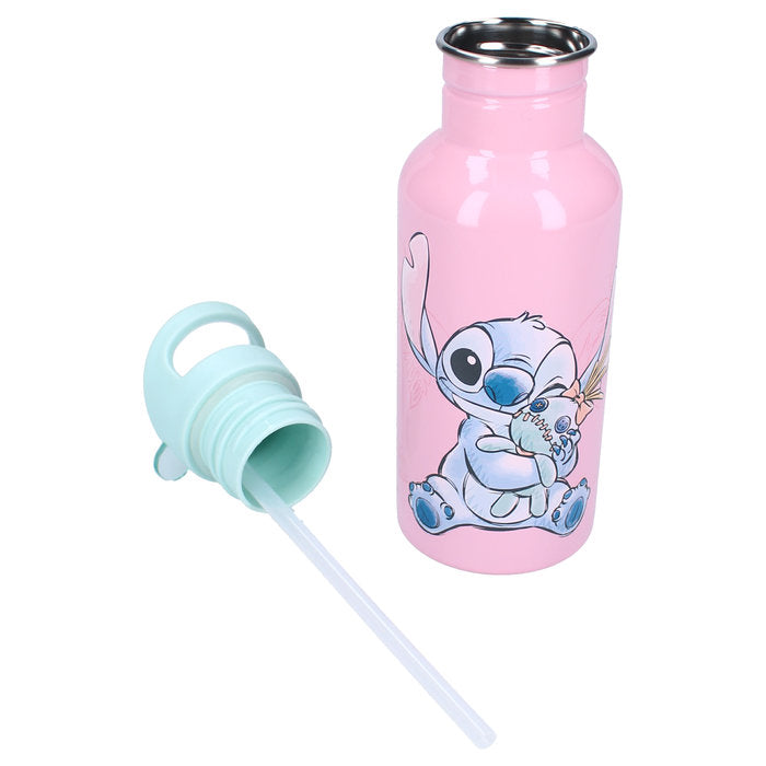 Botella Aluminio Termica Con Pajita 500Ml Stitch Take A Sip