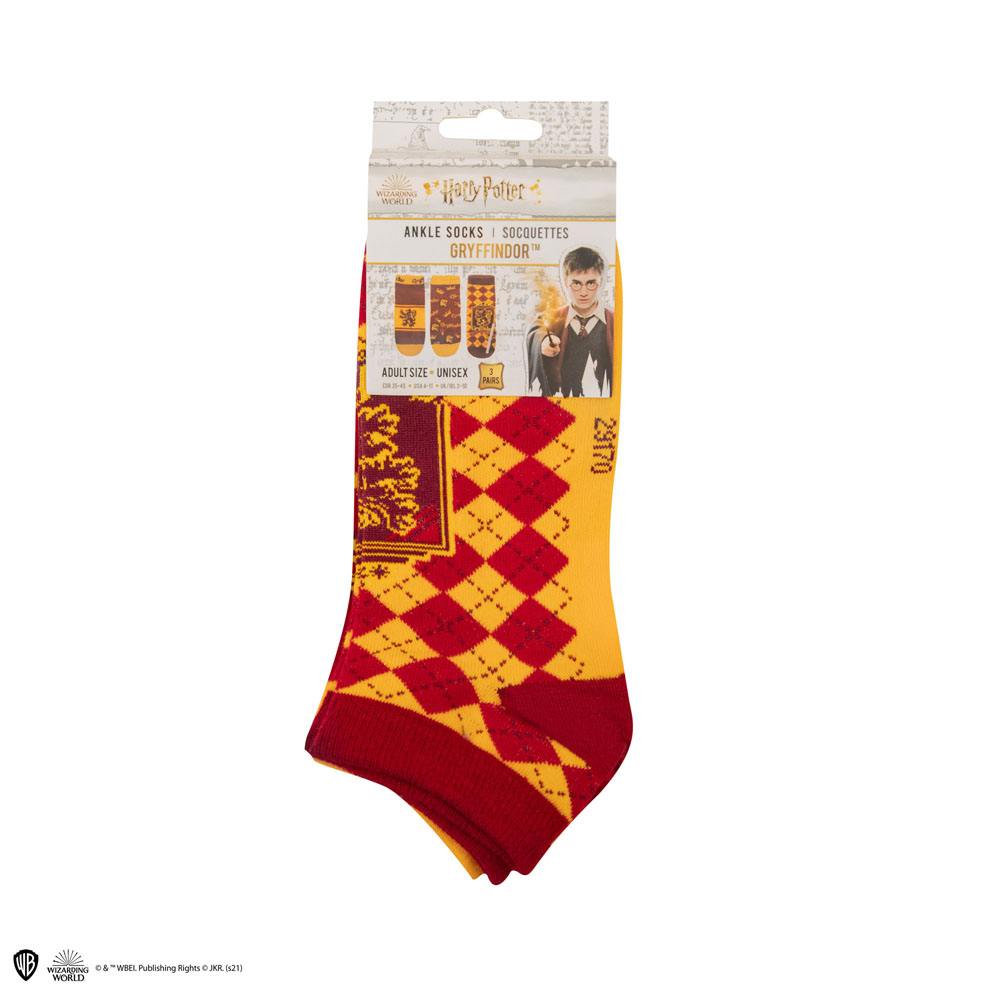 Harry Potter Pack de 3 Pares de calcetines tobilleros Gryffindor