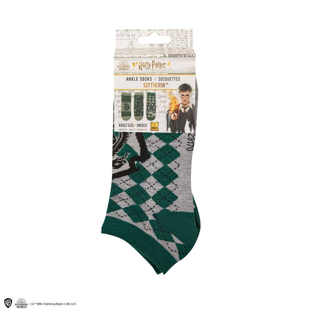 Harry Potter Pack de 3 Pares de calcetines tobilleros Slytherin