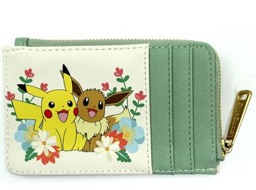 Tarjetero Pikachu & Eevee Floral