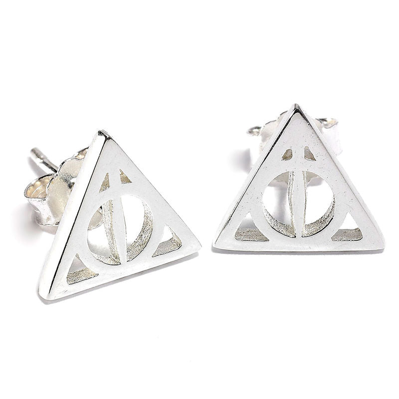Pendientes Deathly Hallows plata Harry Potter