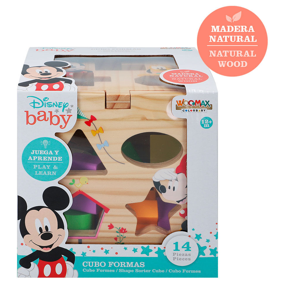 Cubo formas madera Mickey Minnie Disney