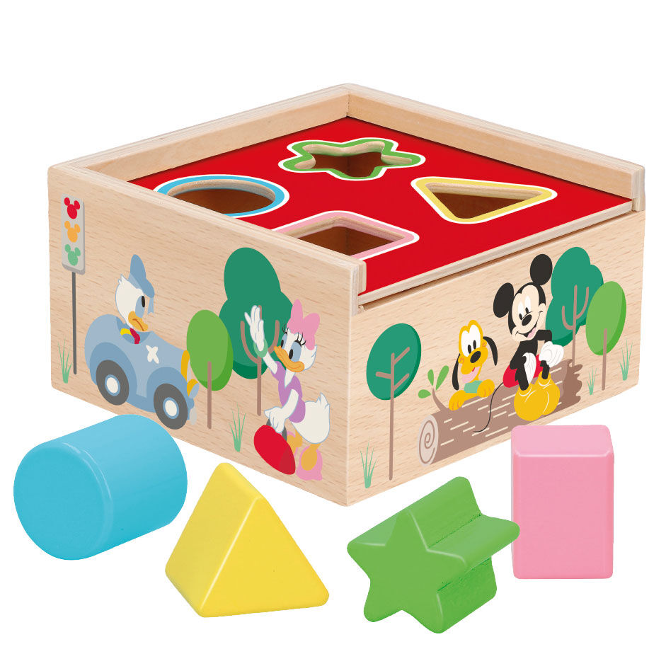 Cubo formas madera Mickey Minnie Disney