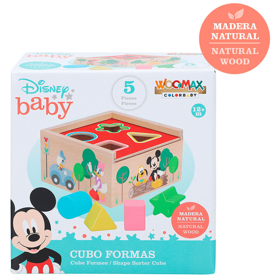 Cubo formas madera Mickey Minnie Disney