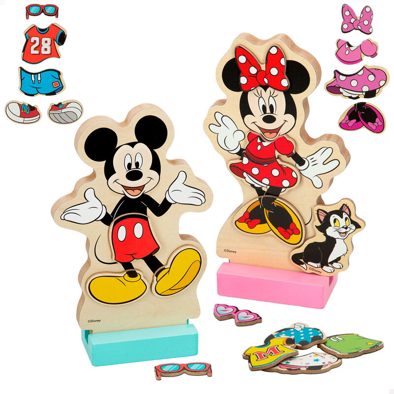 Juego magnetico madera vestidos Minnie Disney