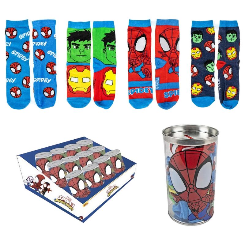 Hucha 4 pares calcetines Spidey Marvel