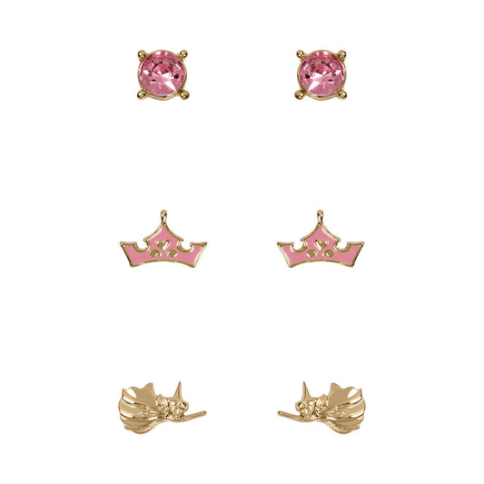 Set 3 Pares de pendientes Princesas Disney