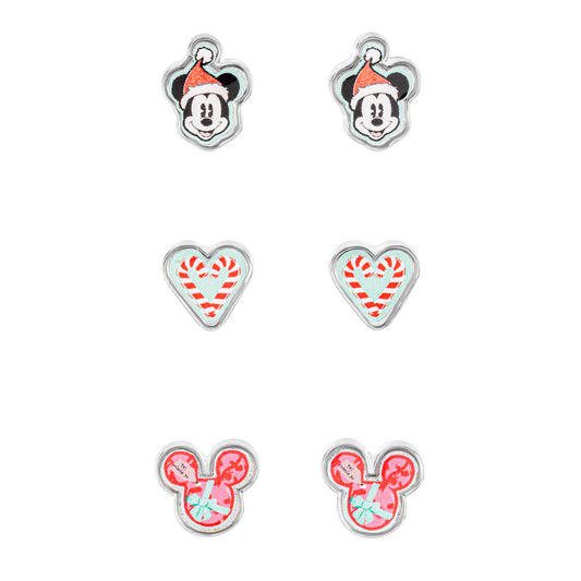Set 3 Pares de pendientes Navidad Mickey Disney
