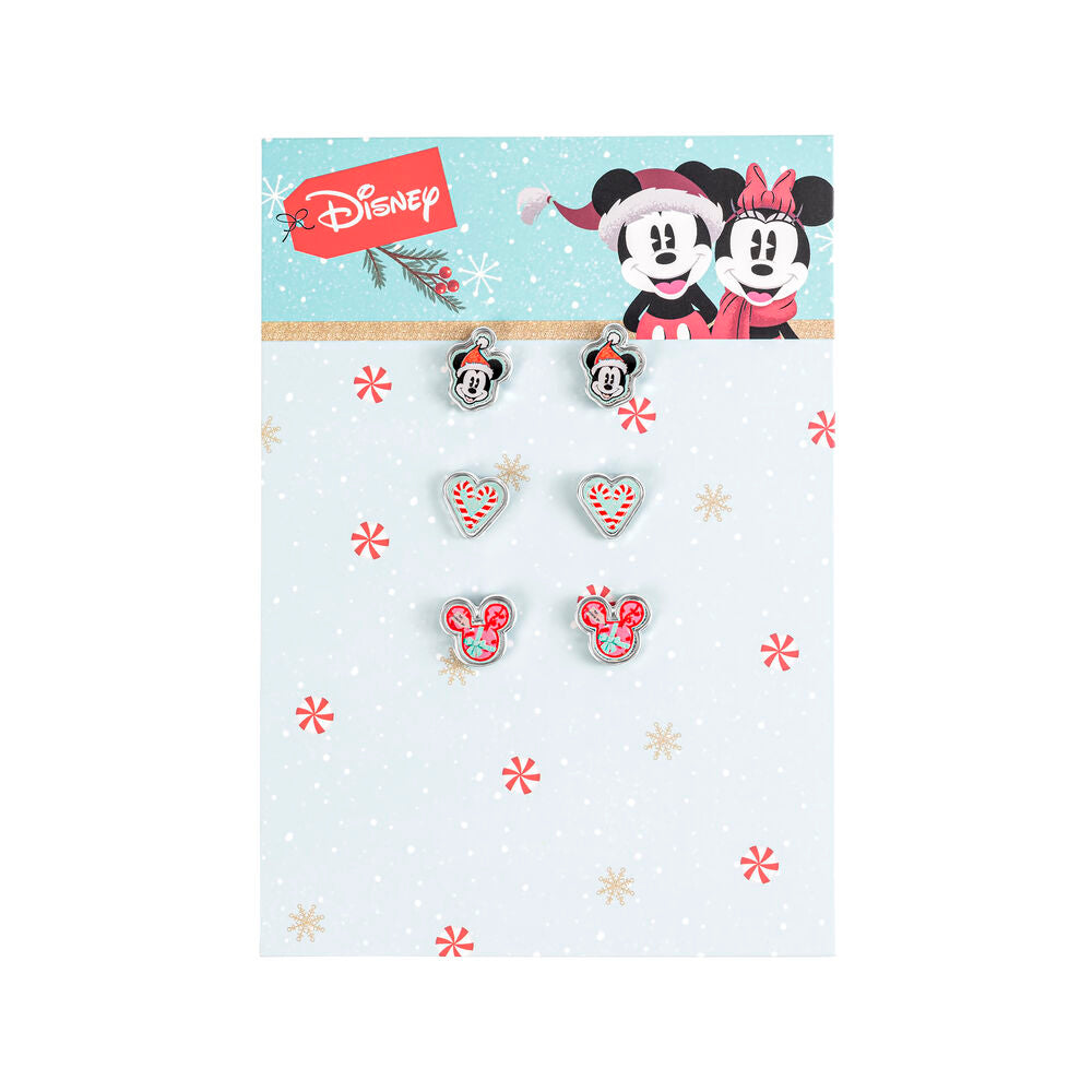 Set 3 Pares de pendientes Navidad Mickey Disney
