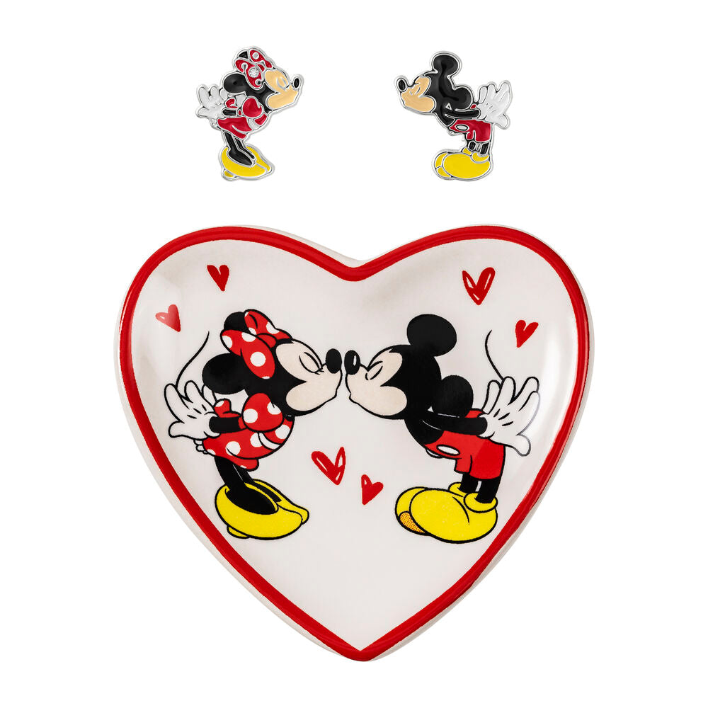 Pendientes + plato bisuteria Mickey & Minnie Disney