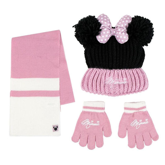 Conjunto gorro guantes braga cuello Minnie Disney