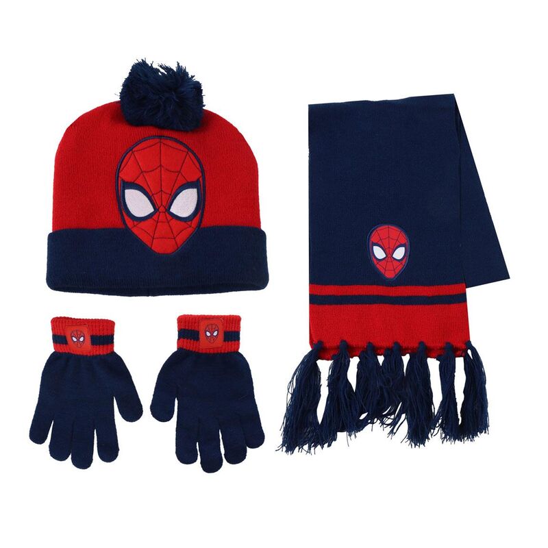 Conjunto gorro guantes braga cuello Spiderman Marvel