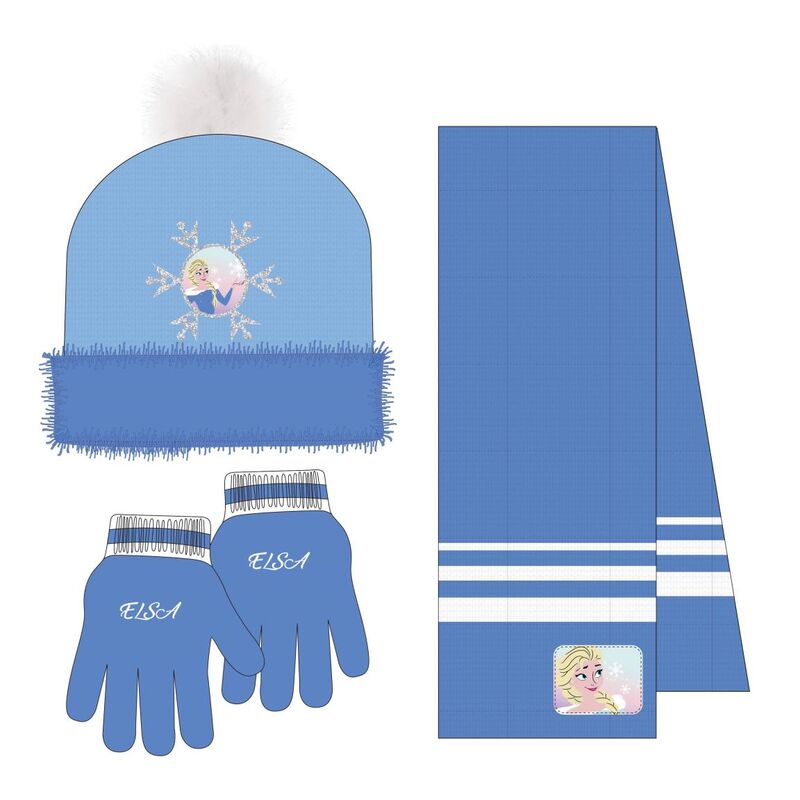 Conjunto gorro guantes braga cuello Frozen Disney