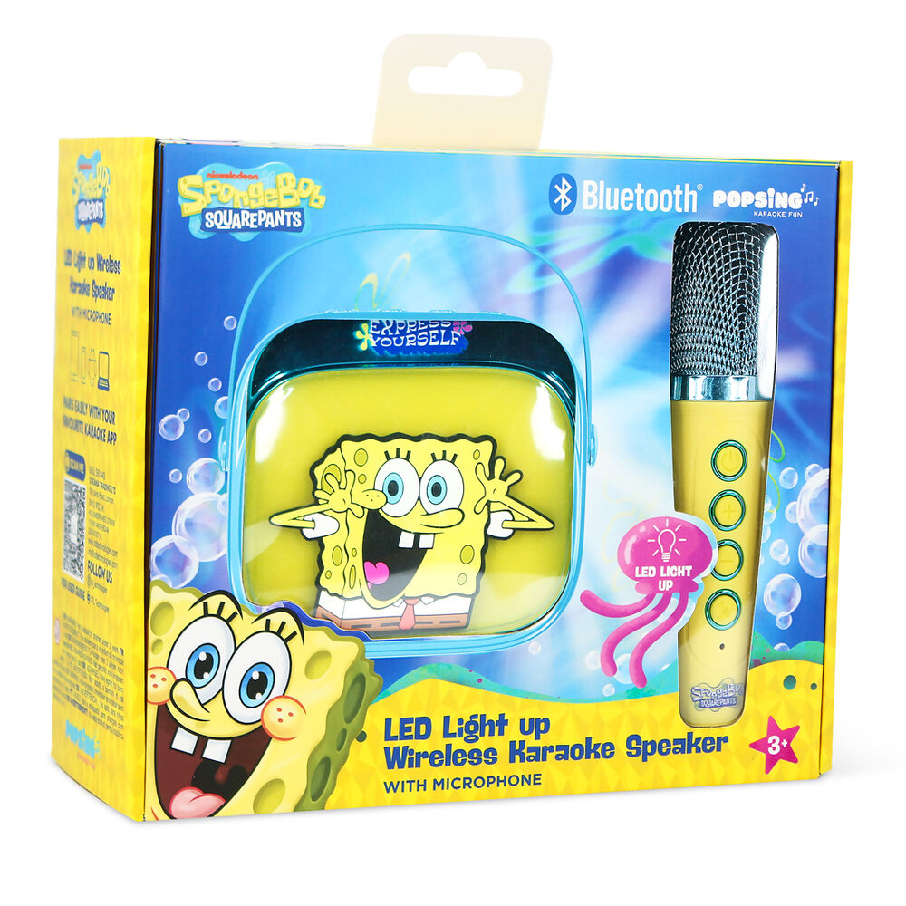 Altavoz y Micro Karaoke LED Bob Esponja