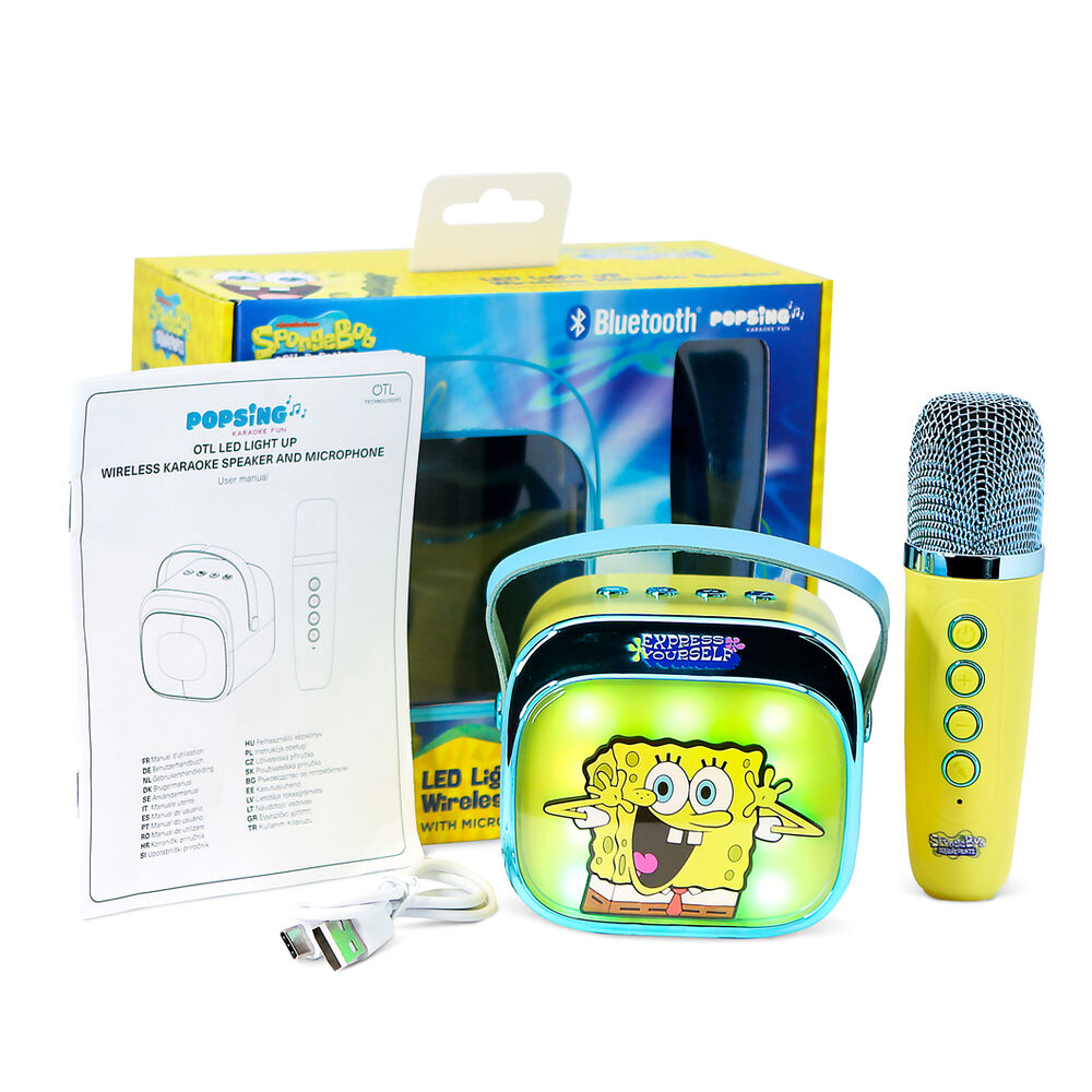 Altavoz y Micro Karaoke LED Bob Esponja