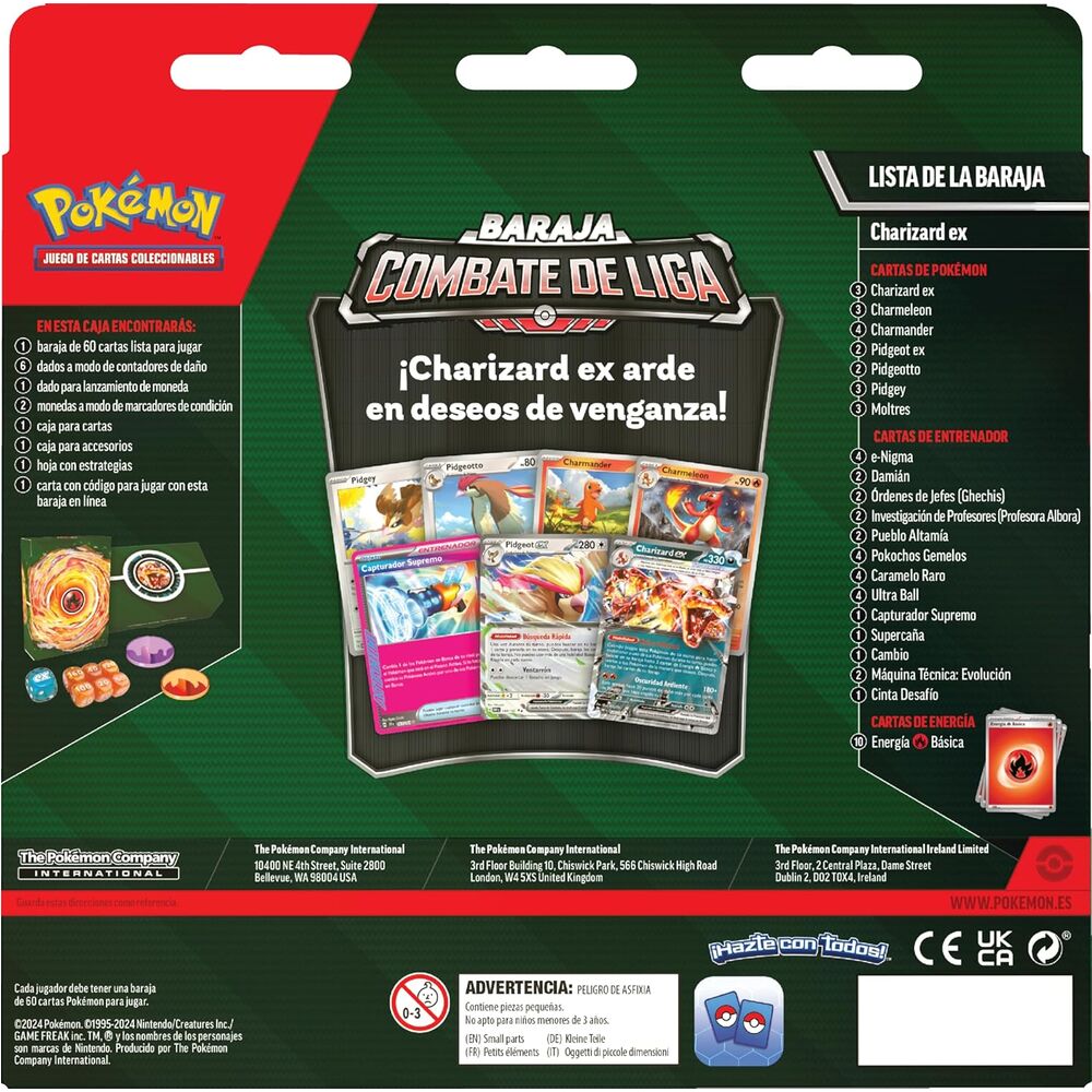 Juego cartas baraja Charizard Pokemon español