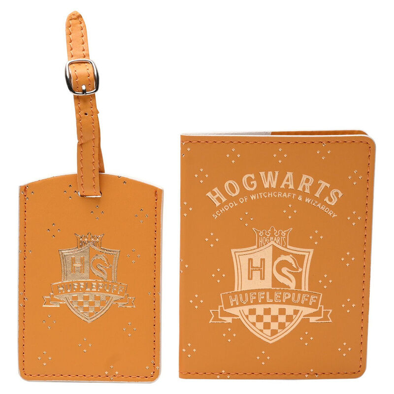 (PRE VENTA) Portapasaportes + etiqueta equipaje Hufflepuff Harry Potter